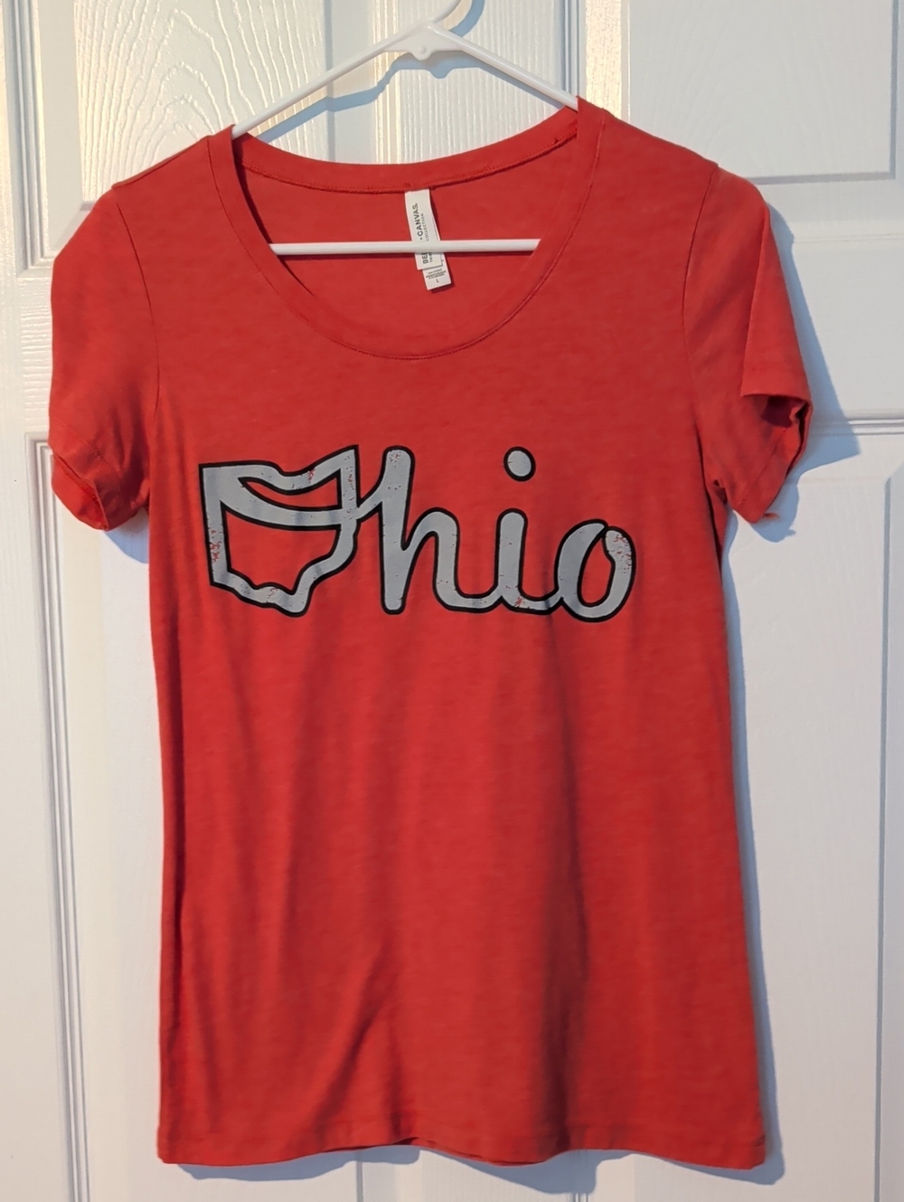 Bella Canvas Red Ohio Scoop Neck Tee